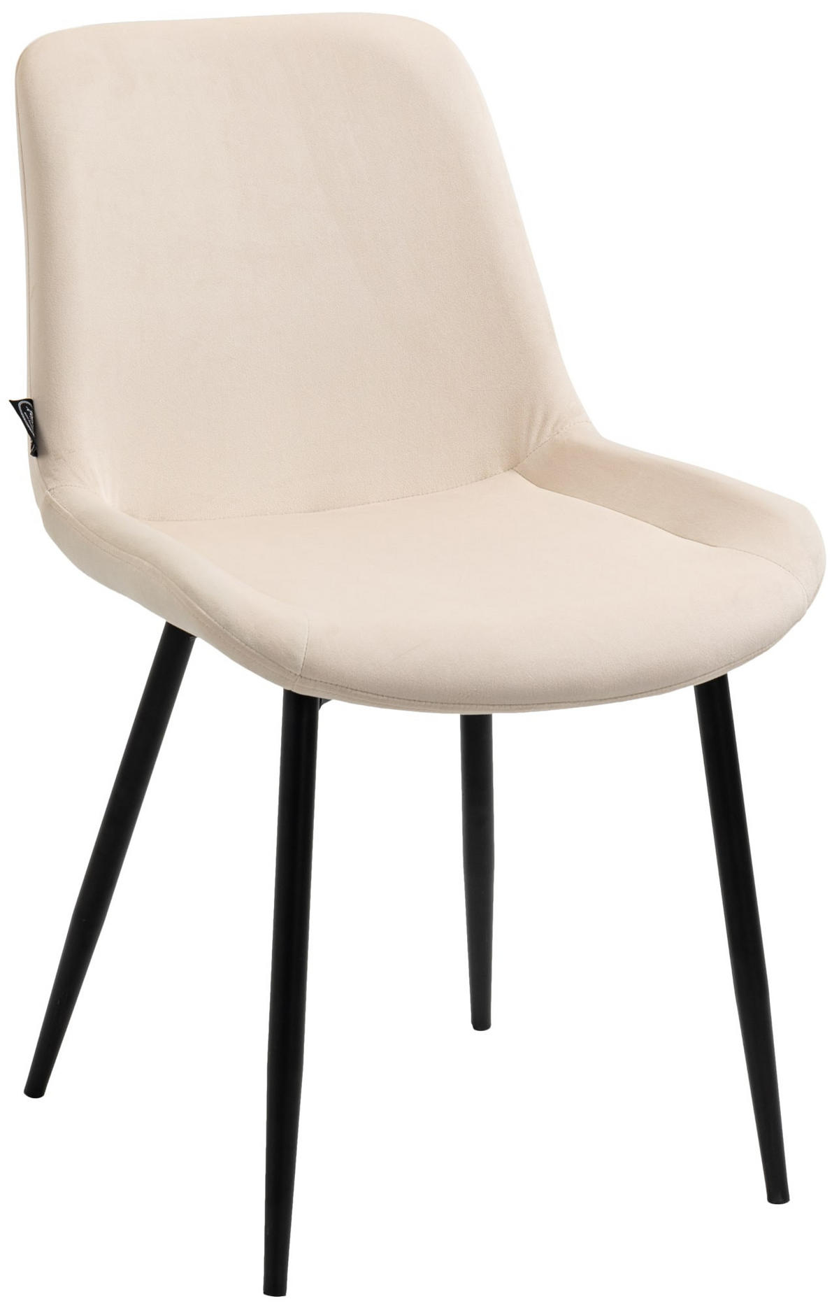 STUHL 4er Set Samt creme - Creme/Schwarz, Textil/Metall (51/80/60cm) - CLP