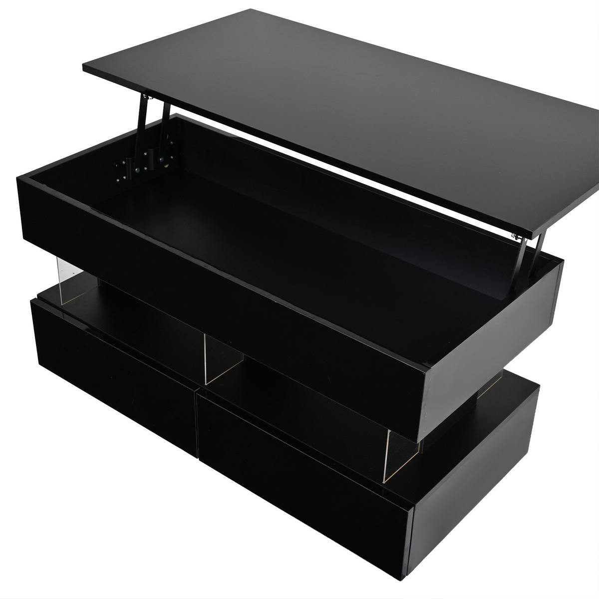 COUCHTISCH höhenverstellbar 100 x 50 x 46 cm Schwarz - Schwarz, Holzwerkstoff (100/50/46cm) - Meubliv