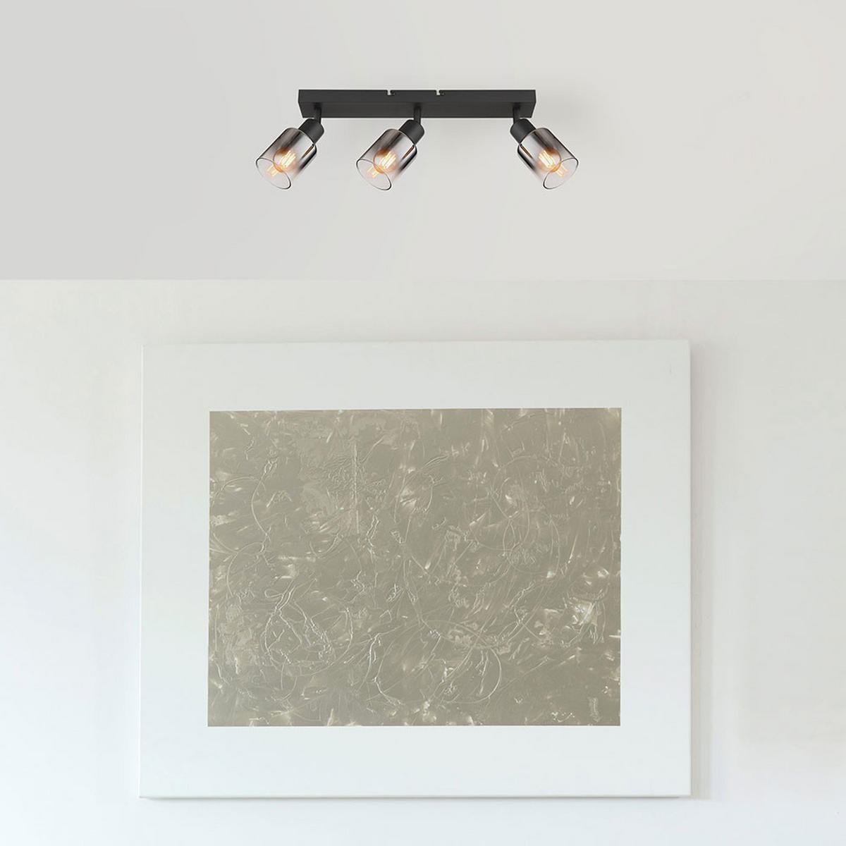 DECKENLEUCHTE Metall Schwarz 3 Flammig - Schwarz, Glas (41/7/14cm) - Globo Lighting