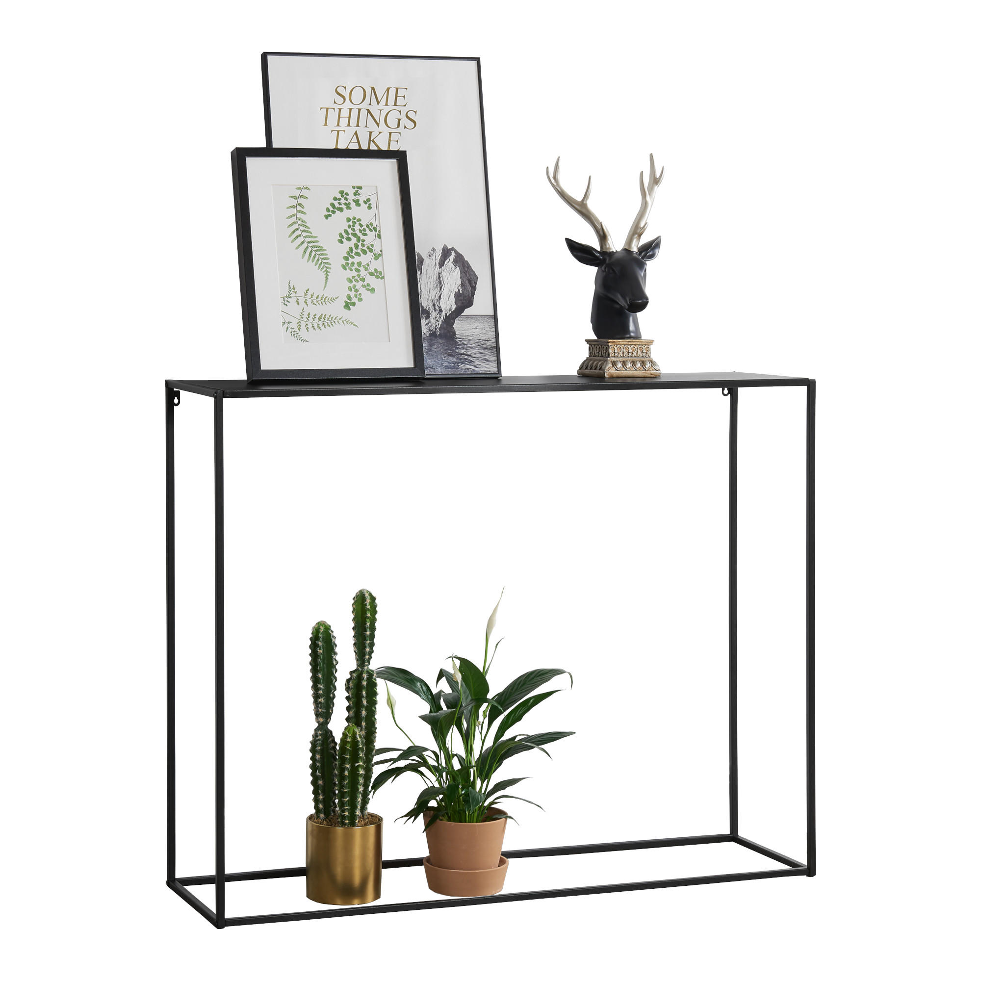 KONSOLENTISCH Malvarrosa - Schwarz, Metall (32/115/92cm) - [en.casa]