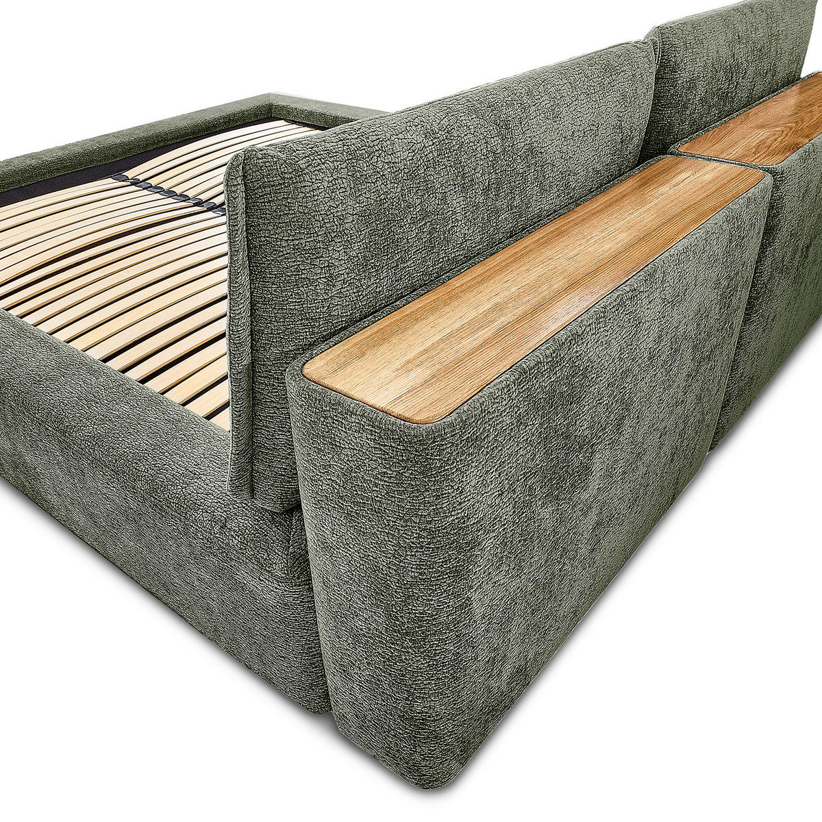 POLSTERBETT - Dunkelgrün, Textil (160/200cm) - home24