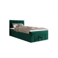 BOXBETT BAHAMA 120x200 Monolith 37, mit Matratze H3, Bonell und Topper, Grün - Grün, Holz/Kunststoff (120/200cm) - Bedante