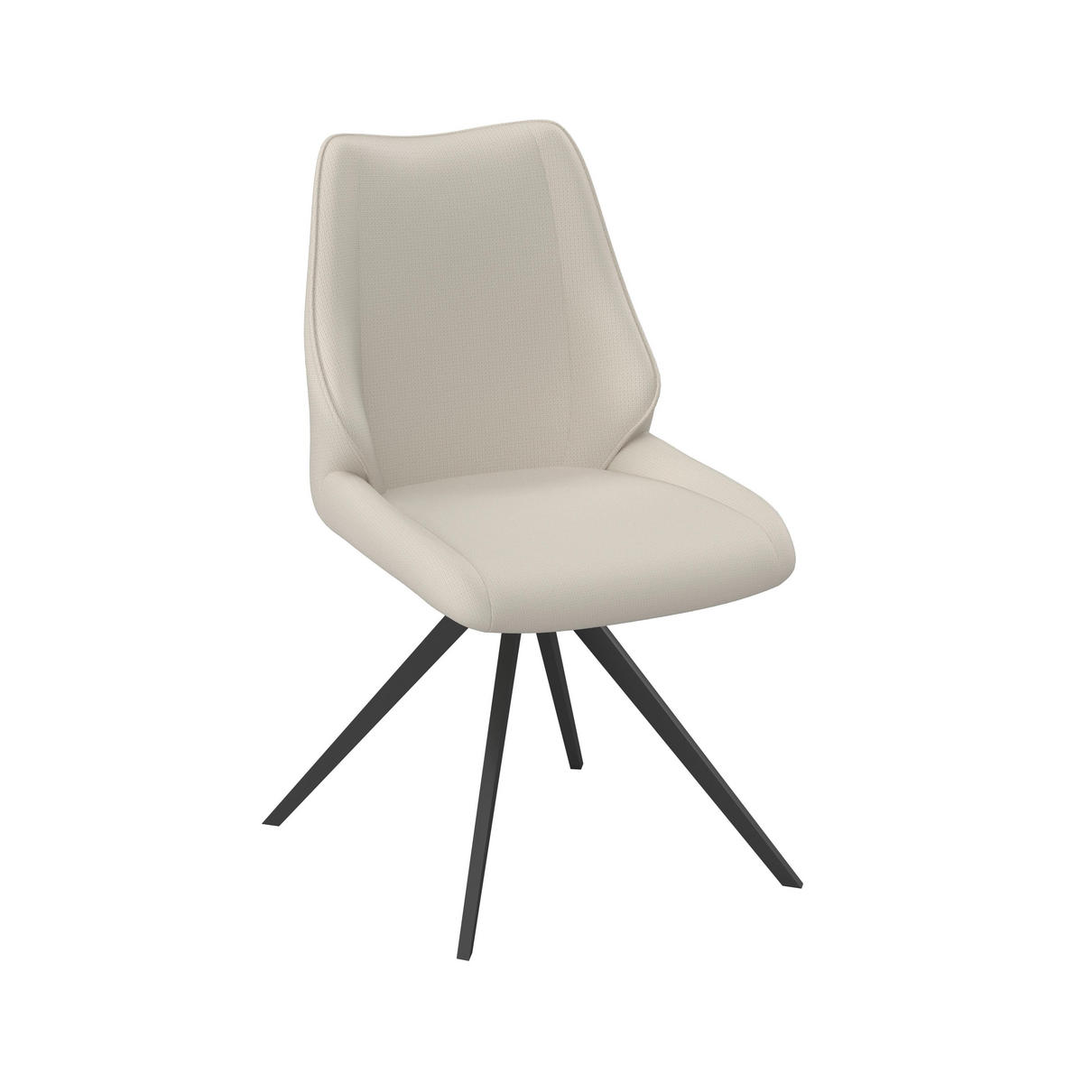 STUHL Milana Hellgrau Webstoff Drehbar Gepolstert - Hellgrau, Holz (54/93/59cm) - Bessagi Home
