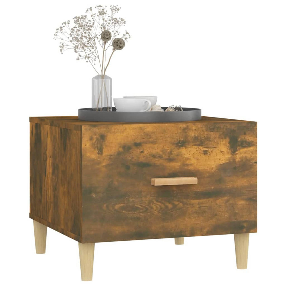 COUCHTISCHE 2 Stk. Räuchereiche 50x50x40 cm Holzwerkstoff - Braun, Holzwerkstoff (50/50/40cm) - furnicato