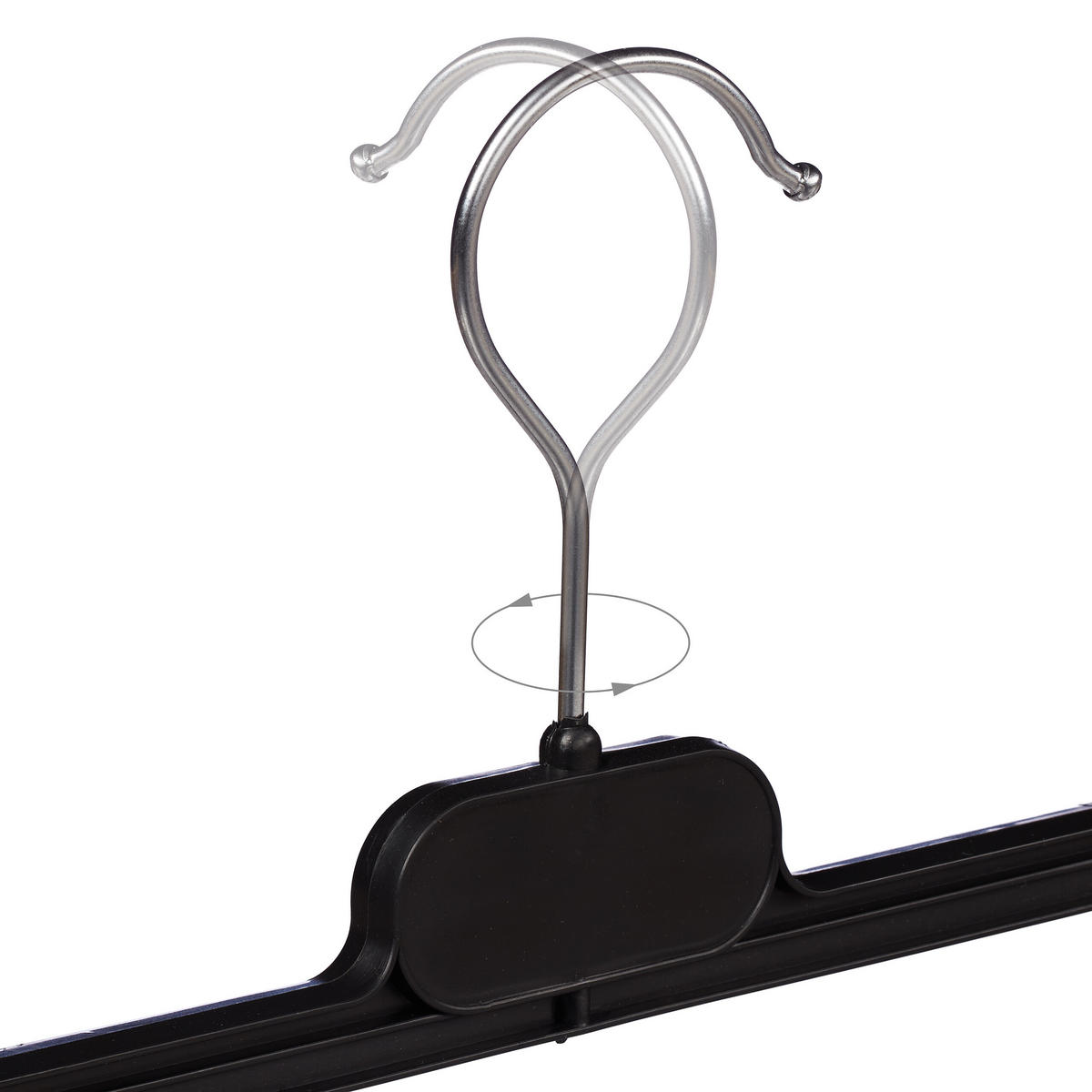 12XHOSENBÜGEL - Schwarz, Kunststoff/Metall (35.5/15/2.5cm) - Relaxdays