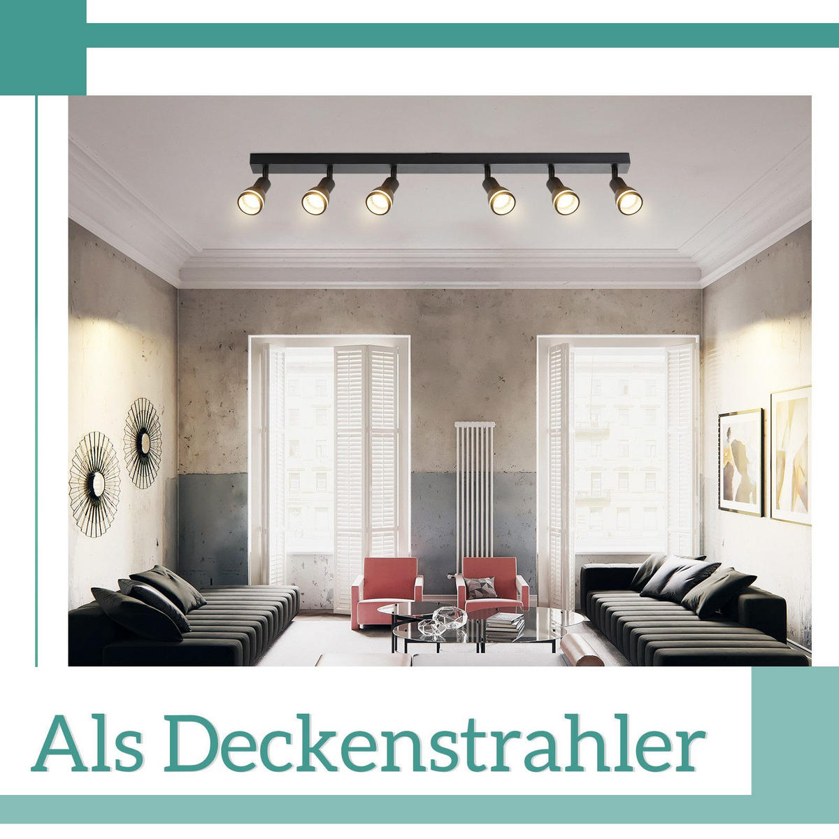 DECKENLEUCHTE Lesage 83/5/15.7cm - Schwarz, Metall (83/5/15.7cm) - Nettlife