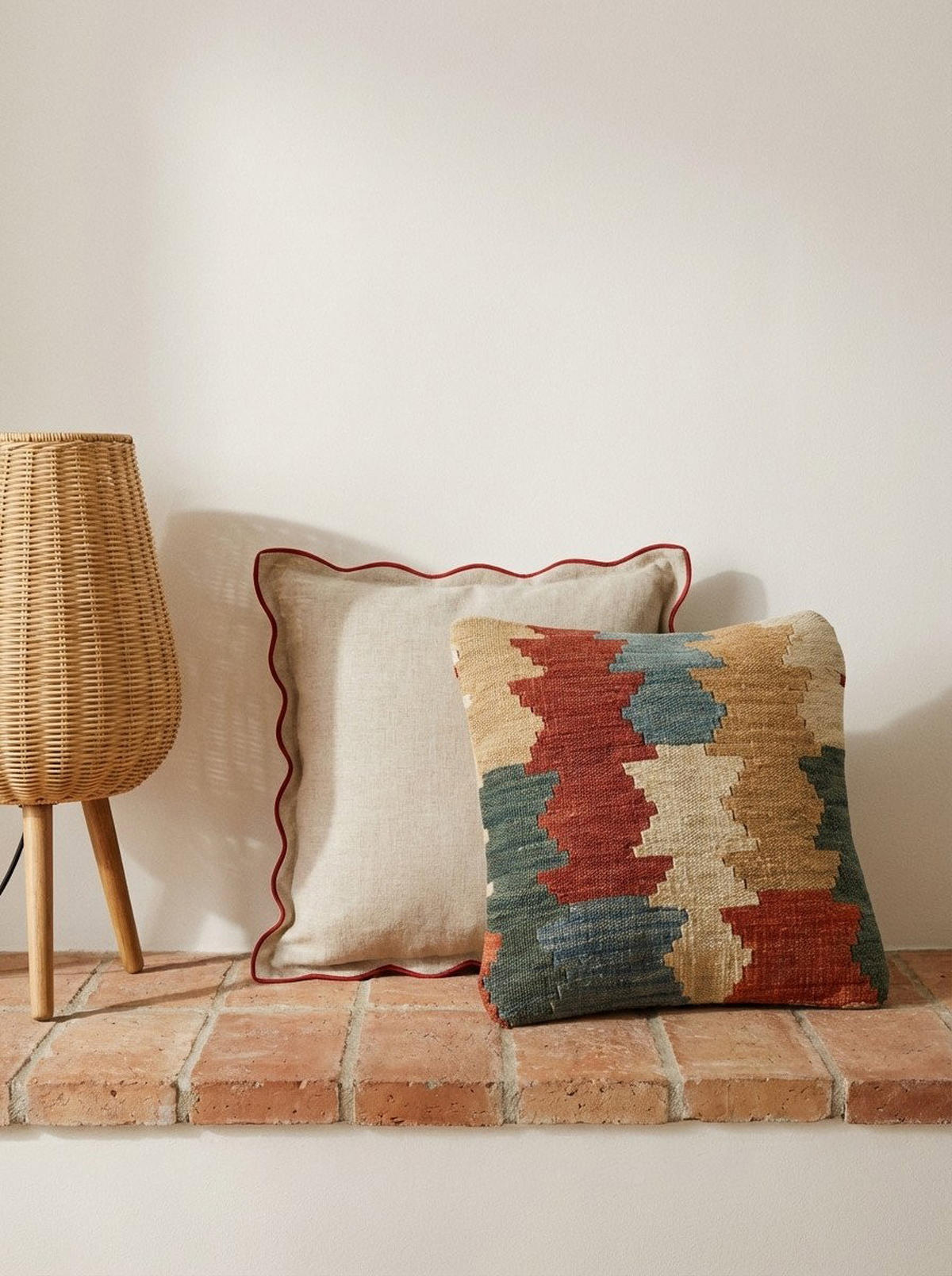 KISSEN Kelim Bunt 40/40 cm Schurwolle - Multicolor, Textil (40/40cm) - Looma