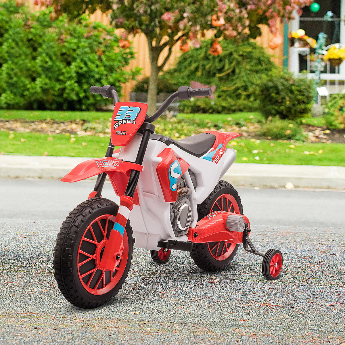 ELEKTRO-MOTORRAD DE-12994 abnehmbare Stützräder Rot - Rot, Kunststoff (106.5/51.5/68cm) - ComfortXL