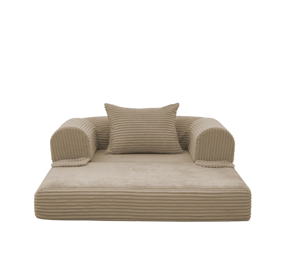 SCHLAFSOFA 2-in-1 Einzelsessel Klappbar Braun Cord - Braun, Kunststoff (85/65/120cm) - Meubliv