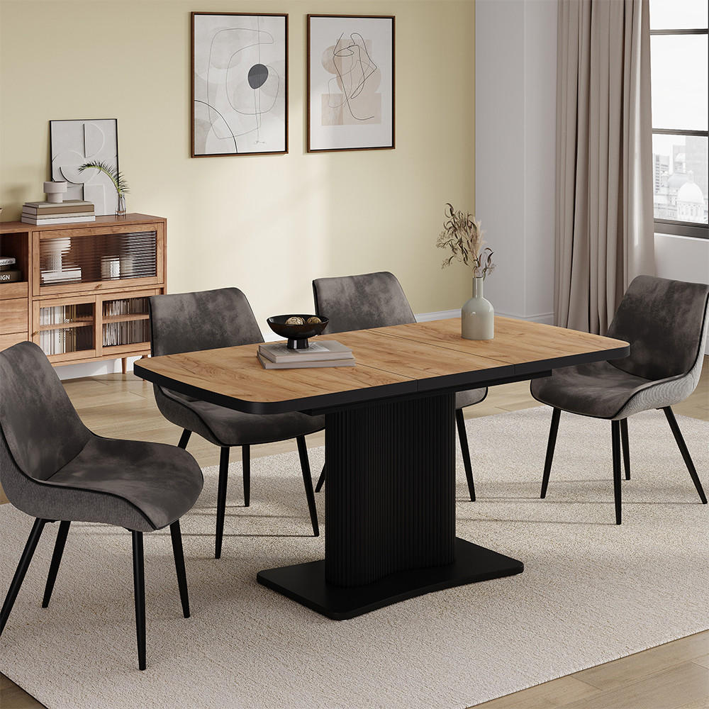 JÍDELNÍ STŮL Fenaro Dub Goldkraft/černá - barva dubu, kompozitní dřevo (80/120/77.4cm) - Vicco