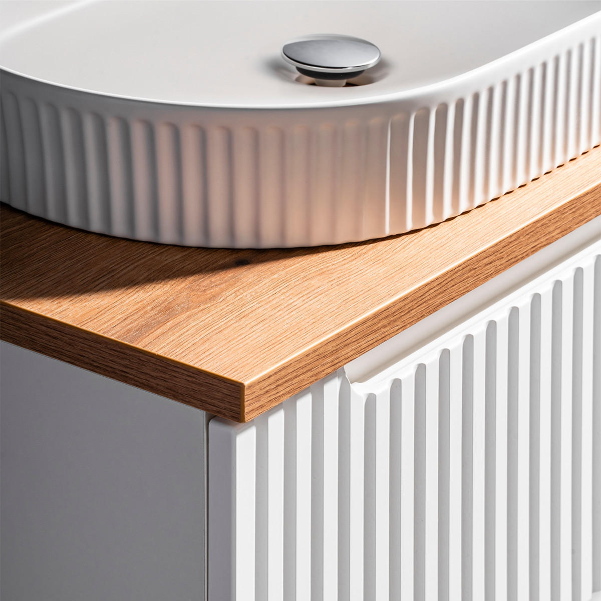 WASCHTISCH 60.4cm Riva Weiß und Holz - Weiß, Holzwerkstoff (60.4/59/40cm) - Petits-meubles