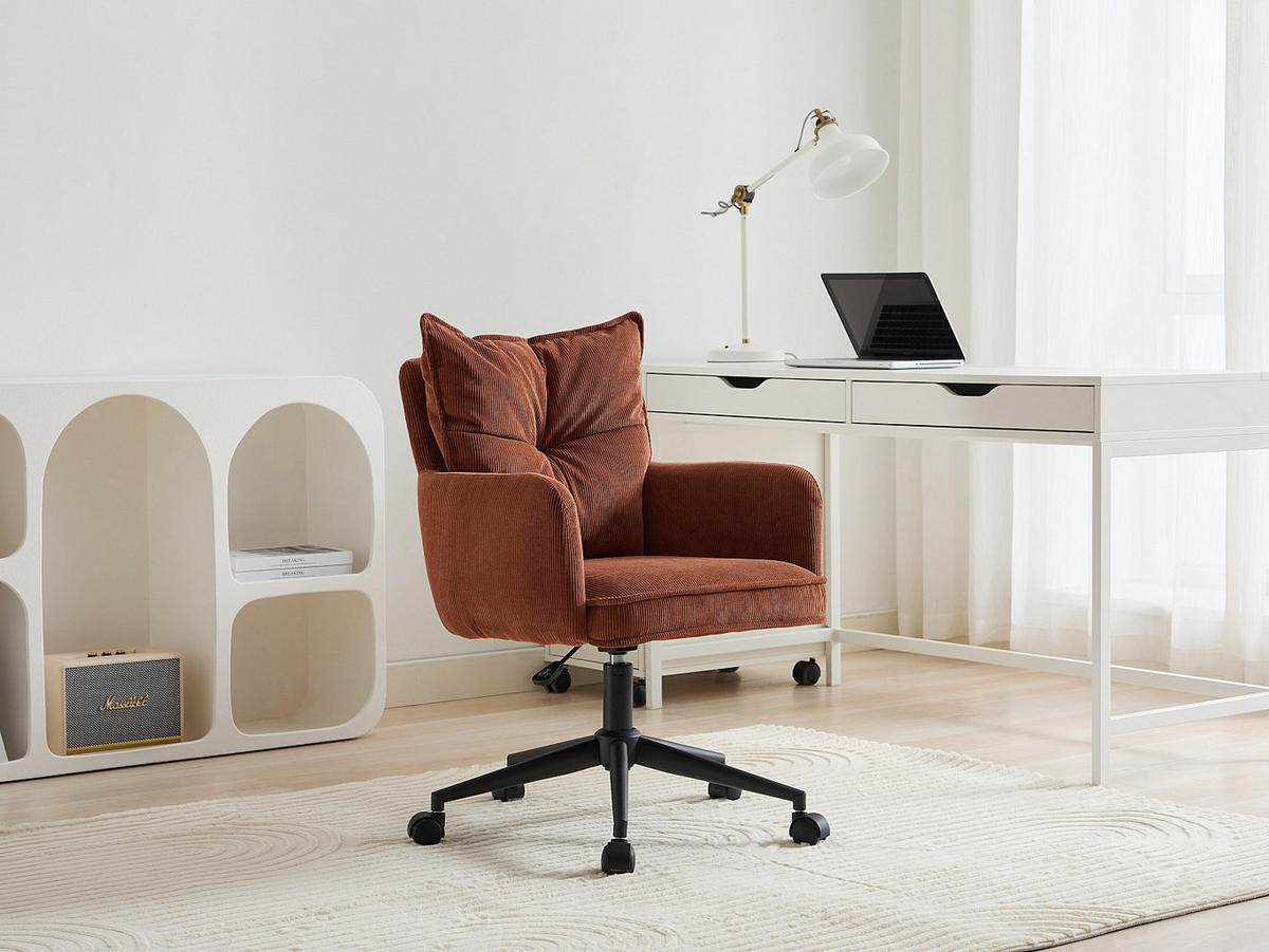 BÜROSTUHL ohne Armlehnen - 59.5 cm x 64 cm - stoff - terracotta Bataru - Terracotta, Textil (59.5/88/64cm) - Vente-Unique