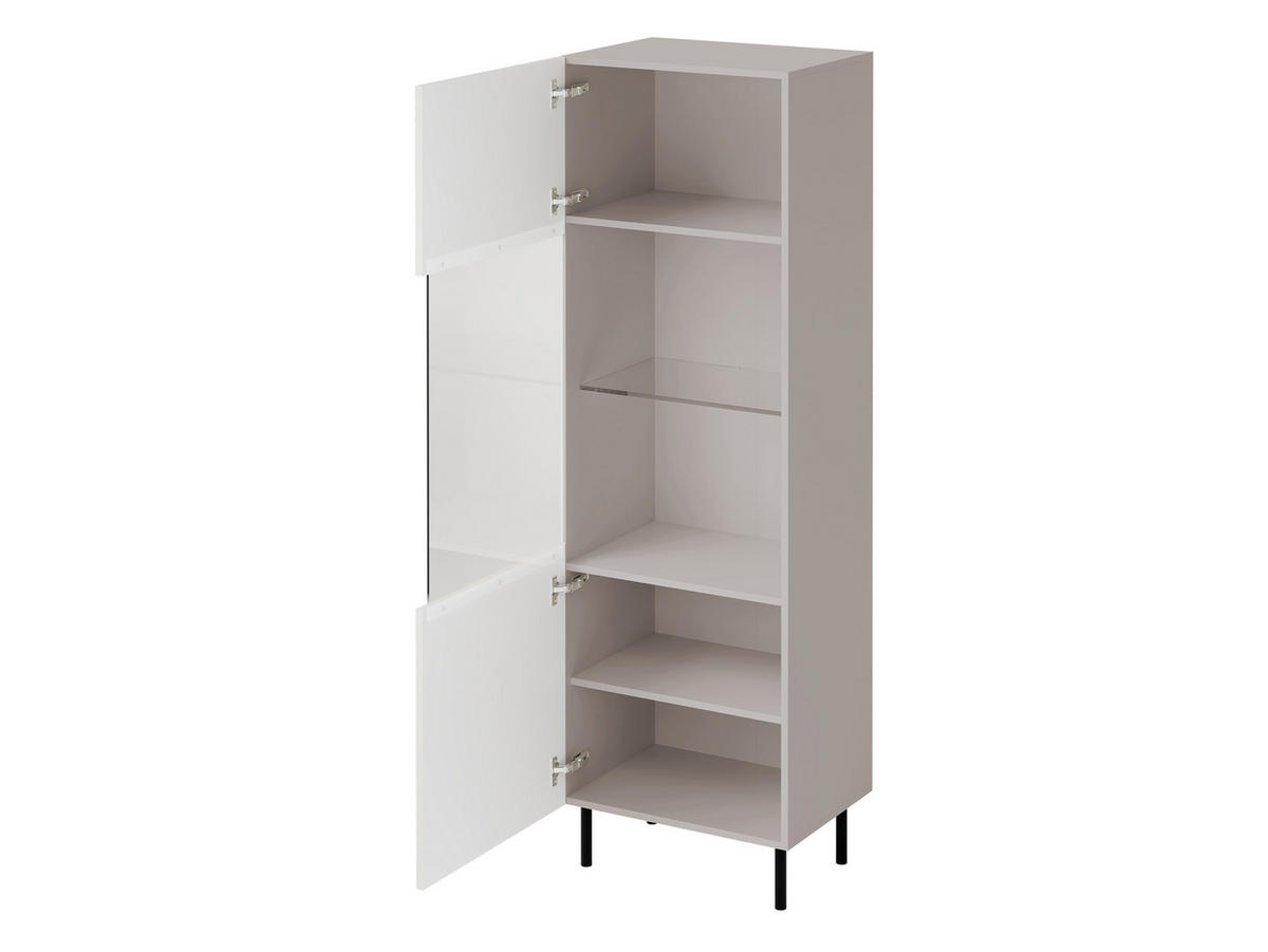 HOCHVITRINE Aruba 56 - Schwarz/Naturfarben, Holzwerkstoff (56/185/42cm) - MIRJAN24