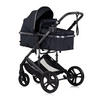 KOMBIKINDERWAGEN 2 in 1 Amore schwarz gemustert Getränkehalter Wickeltasche Fußabdeckung Korb - Schwarz, Metall (95/63/105cm) - Chipolino