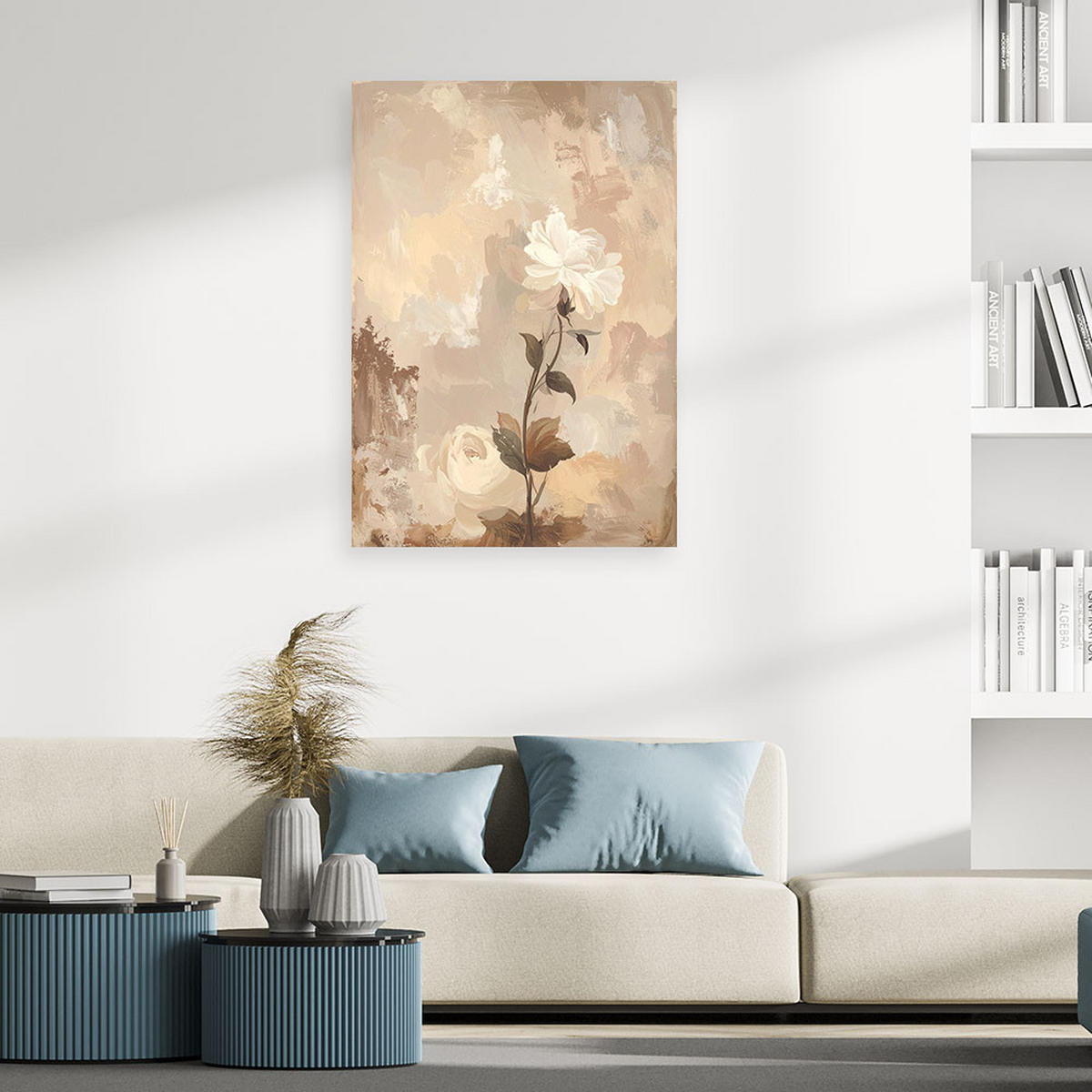 LEINWANDBILD Blumen 80x120cm - Beige, Textil (80/120cm) - Feeby