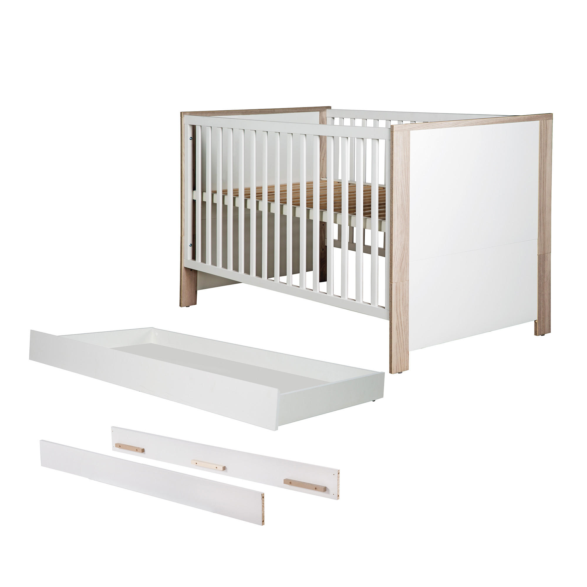 KOMPLETTBETTSETT Olaf 70 x 140 cm - Weiß, Holzwerkstoff (76/82/142.5cm) - Roba