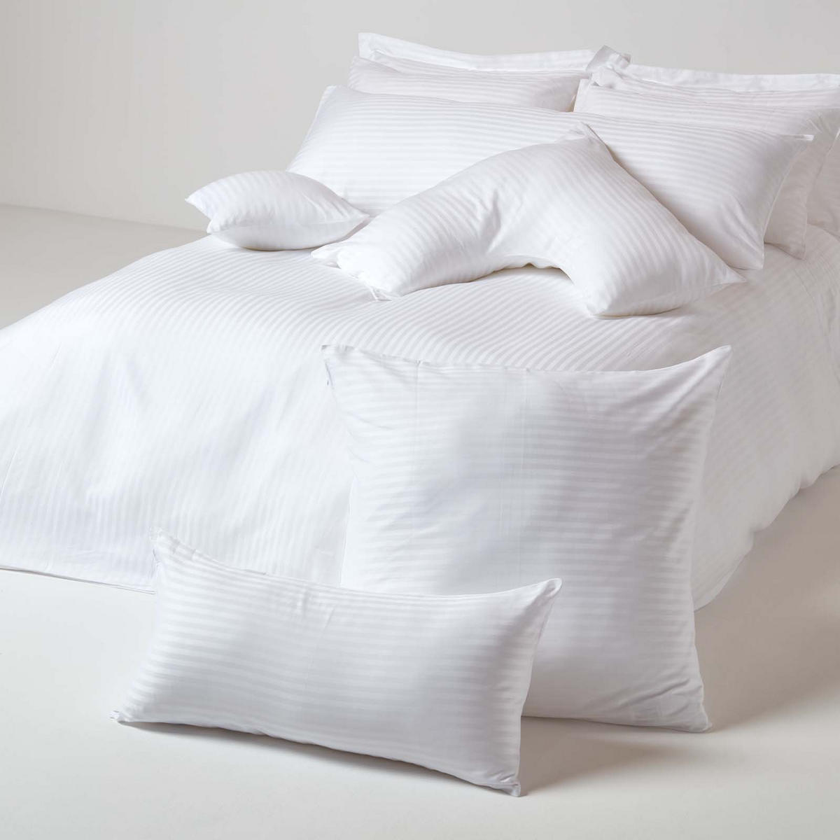 KISSENBEZUG Damast, Ägyptische Baumwolle, Fadendichte 330 - Weiß, Textil (40/40cm) - Homescapes