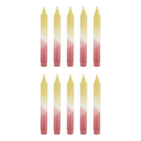 STABKERZE (10er Set) Dip-Dye - Pink/Gelb, Naturmaterialien (2/20/2cm) - Butlers