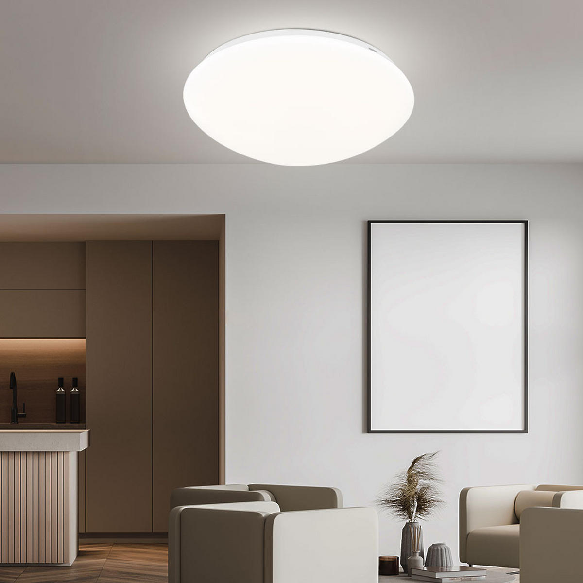 LED DECKENLEUCHTE Metall Opal Weiß - Weiß, Metall (29.5/29.5/9.5cm) - Globo Lighting