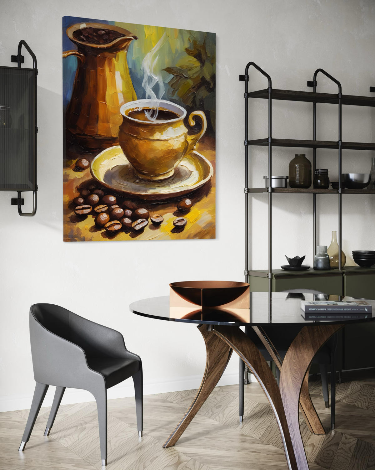 LEINWANDBILD, Vintage Kaffee 40x60cm - Gelb, Textil (40/60cm) - Feeby