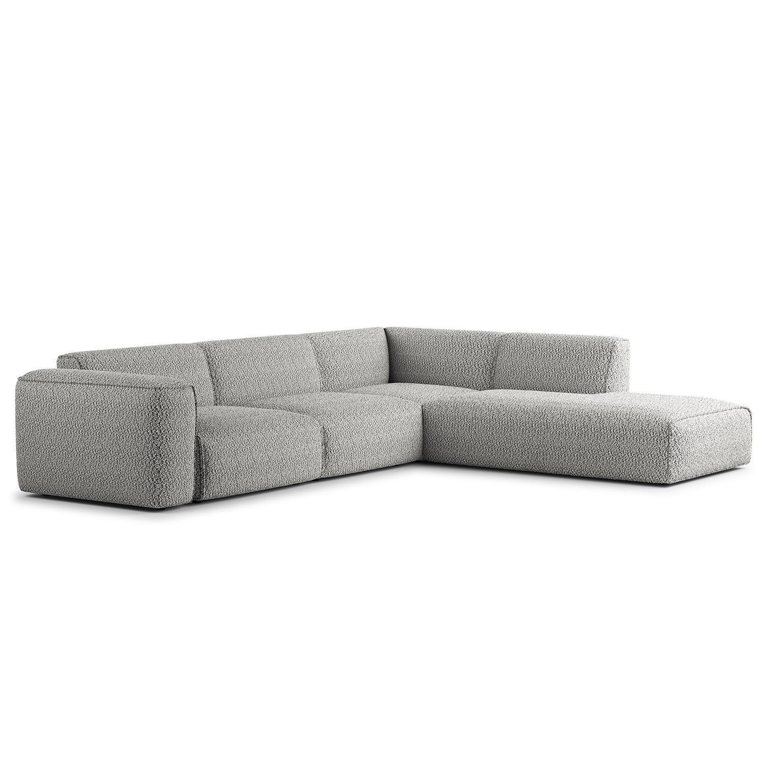 3-SITZER ECKSOFA mit Recamiere - Schwarz/Grau, Kunststoff/Textil (295/231cm) - home24