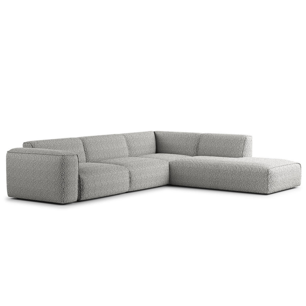 3-SITZER ECKSOFA mit Recamiere - Schwarz/Grau, Kunststoff/Textil (295/231cm) - home24