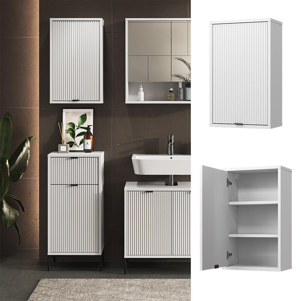 BADEZIMMER Eliza Weiß 40 x 65 cm mit eine Tür - Weiß, Holzwerkstoff (40/65/22.1cm) - Vicco