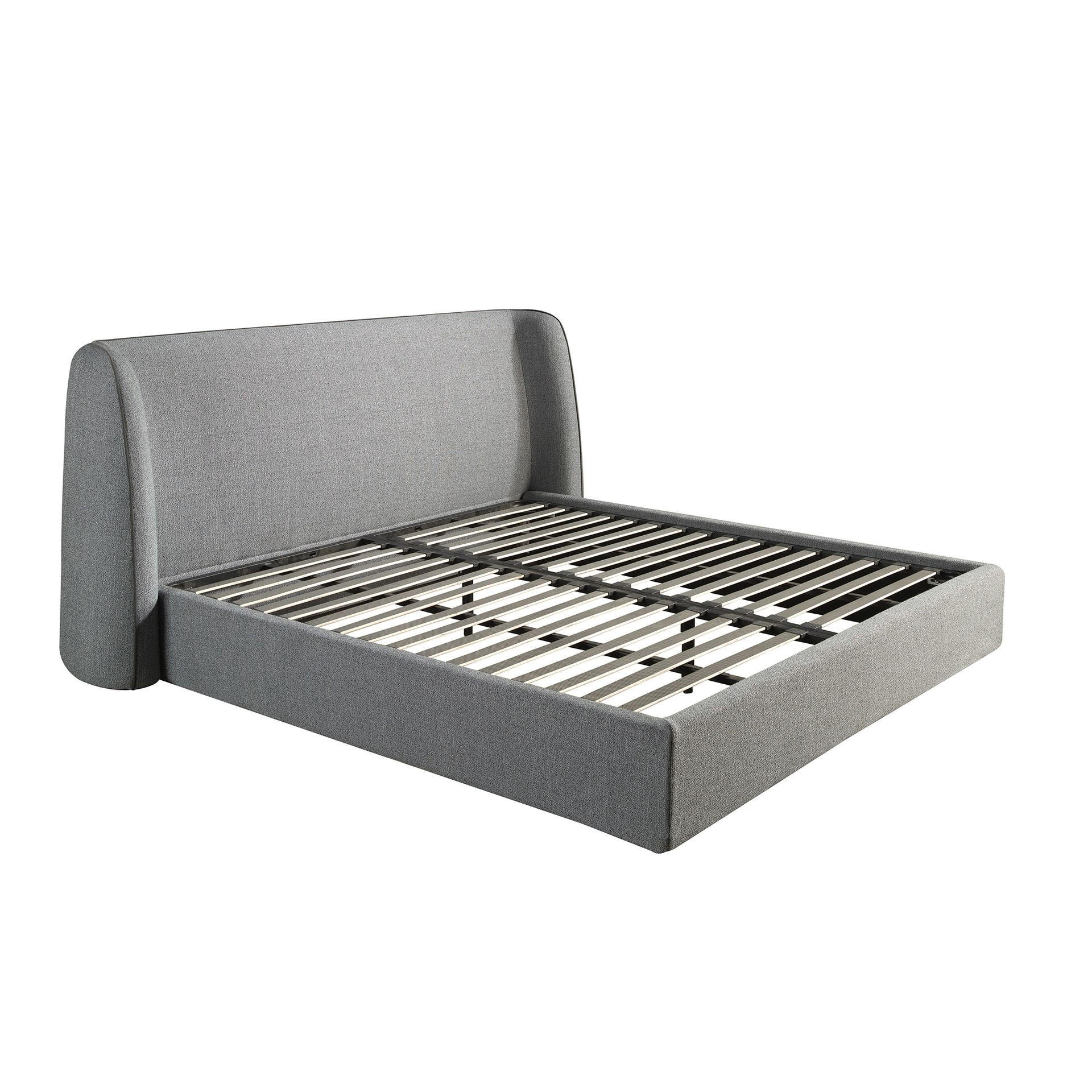 BETT Bett aus dunkelgrauem Stoff 231/239/104 cm - Grau, Textil/Metall (180/200cm) - ANGEL CERDA