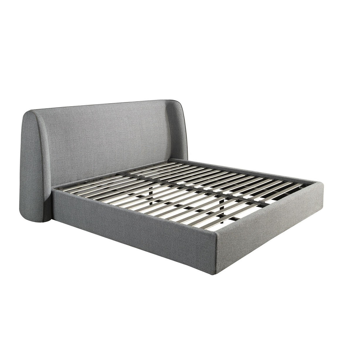 BETT Bett aus dunkelgrauem Stoff 231/239/104 cm - Grau, Textil/Metall (180/200cm) - ANGEL CERDA
