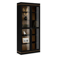 VITRINE Schwarz, Nussbaum 36.25/88.7/200.4 cm - Schwarz, Holzwerkstoff (89/200/36cm) - DMORA
