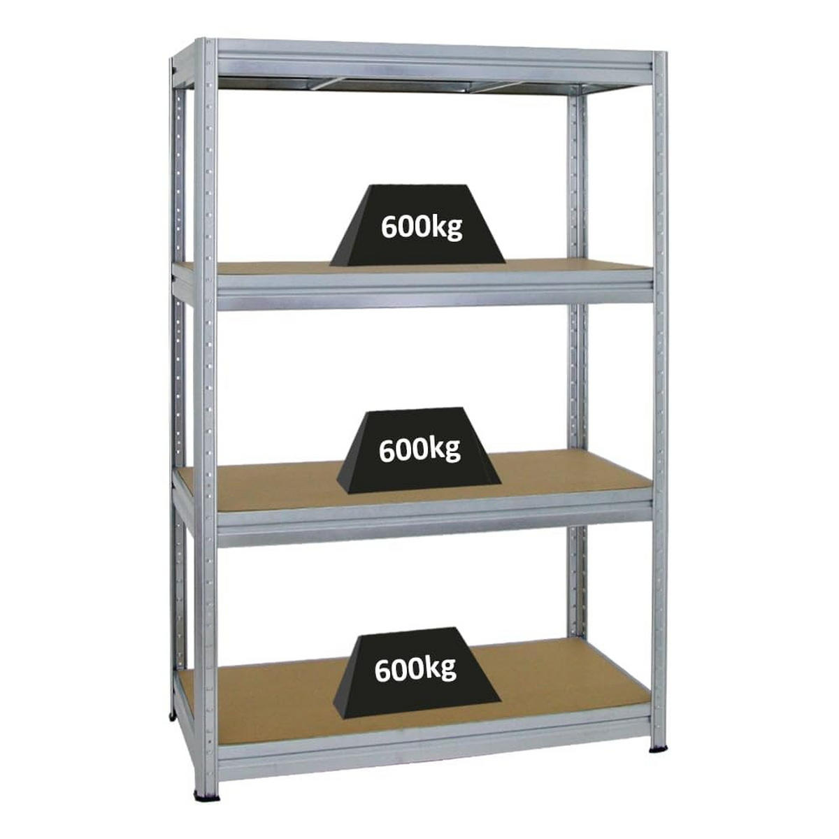 SCHWERLASTREGAL Dino 2er-Set mit 2x 180x120x60 cm Fachlast 600 kg Verzinkt - Silberfarben, Metall (240/180/60cm) - PROREGAL