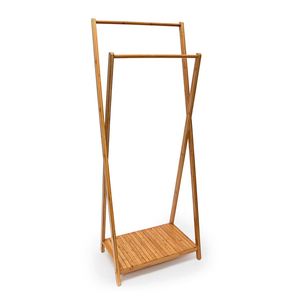 KLEIDERSTÄNDER - Hellbraun, Holz (56.5/156/40cm) - Relaxdays