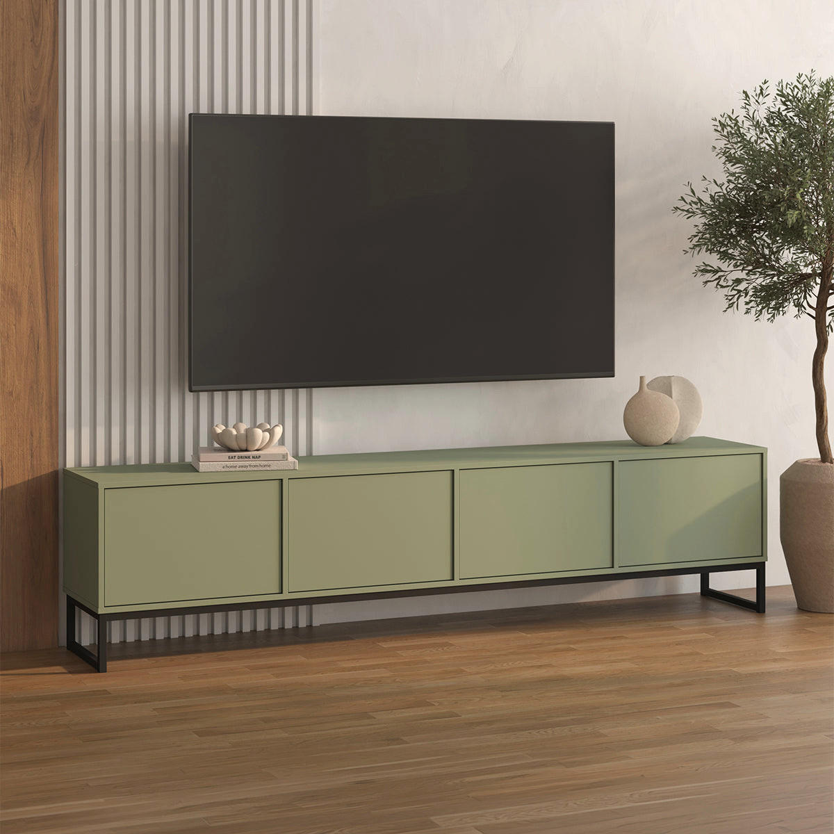 TV OMARICA Loa Zelena - zelena, leseni material (209/50.2/36.5cm) - Petits-meubles
