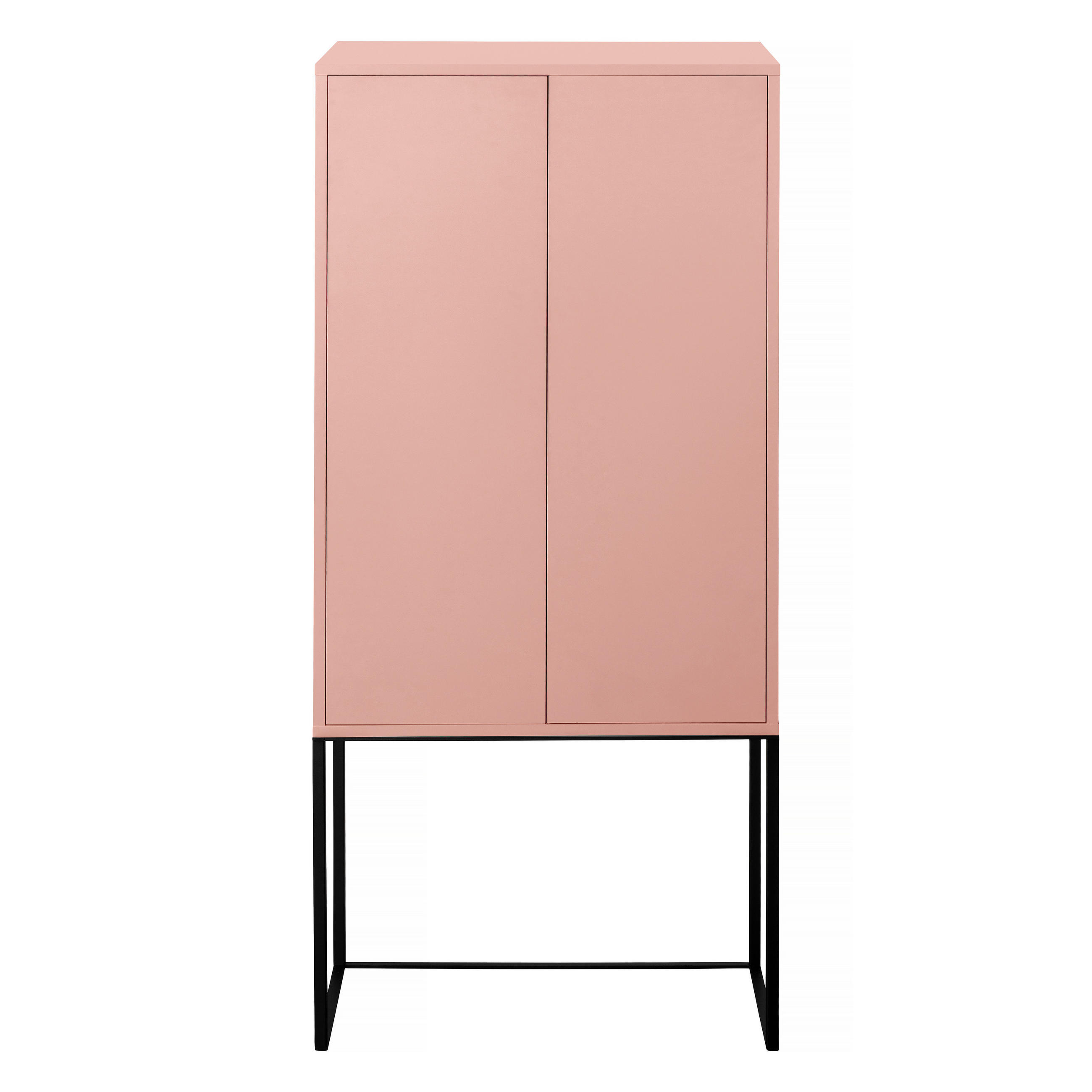 HIGHBOARD 2 Türen aus MDF in Rosa LENNON - Pink, Holzwerkstoff (75/164/30cm) - RNT By Really Nice Things