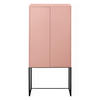 HIGHBOARD 2 Türen aus MDF in Rosa LENNON - Pink, Holzwerkstoff (75/164/30cm) - RNT By Really Nice Things