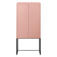 HIGHBOARD 2 Türen aus MDF in Rosa LENNON - Pink, Holzwerkstoff (75/164/30cm) - RNT By Really Nice Things
