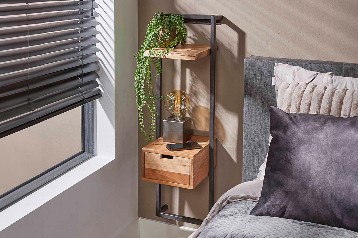 NACHTTISCH AIDY Holz Akazie - Braun, Holz (30/100/30cm) - KAWOLA