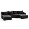 WOHNLANDSCHAFT Leno U - Schwarz, Holz/Textil (365/80/180cm) - Sofnet