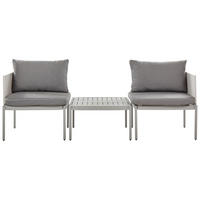 LOUNGE SET 2-Sitzer modular Grau Terracina - Grau, Metall - Beliani