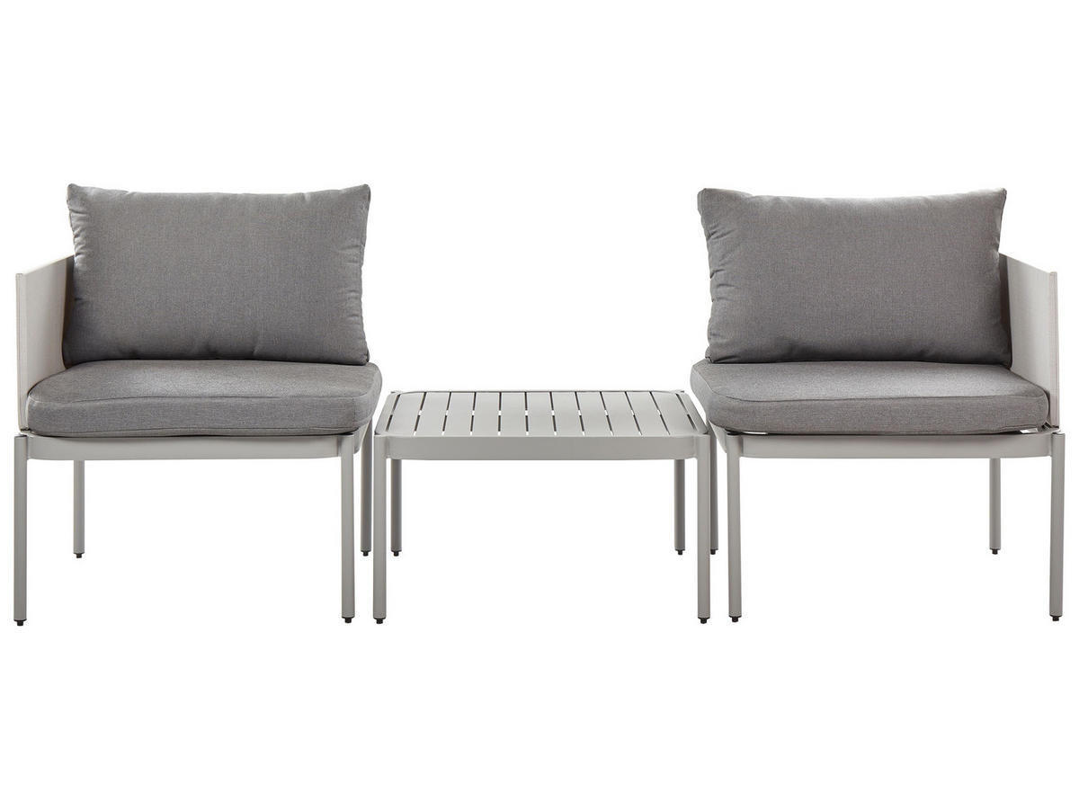 LOUNGE SET 2-Sitzer modular Grau Terracina - Grau, Metall - Beliani