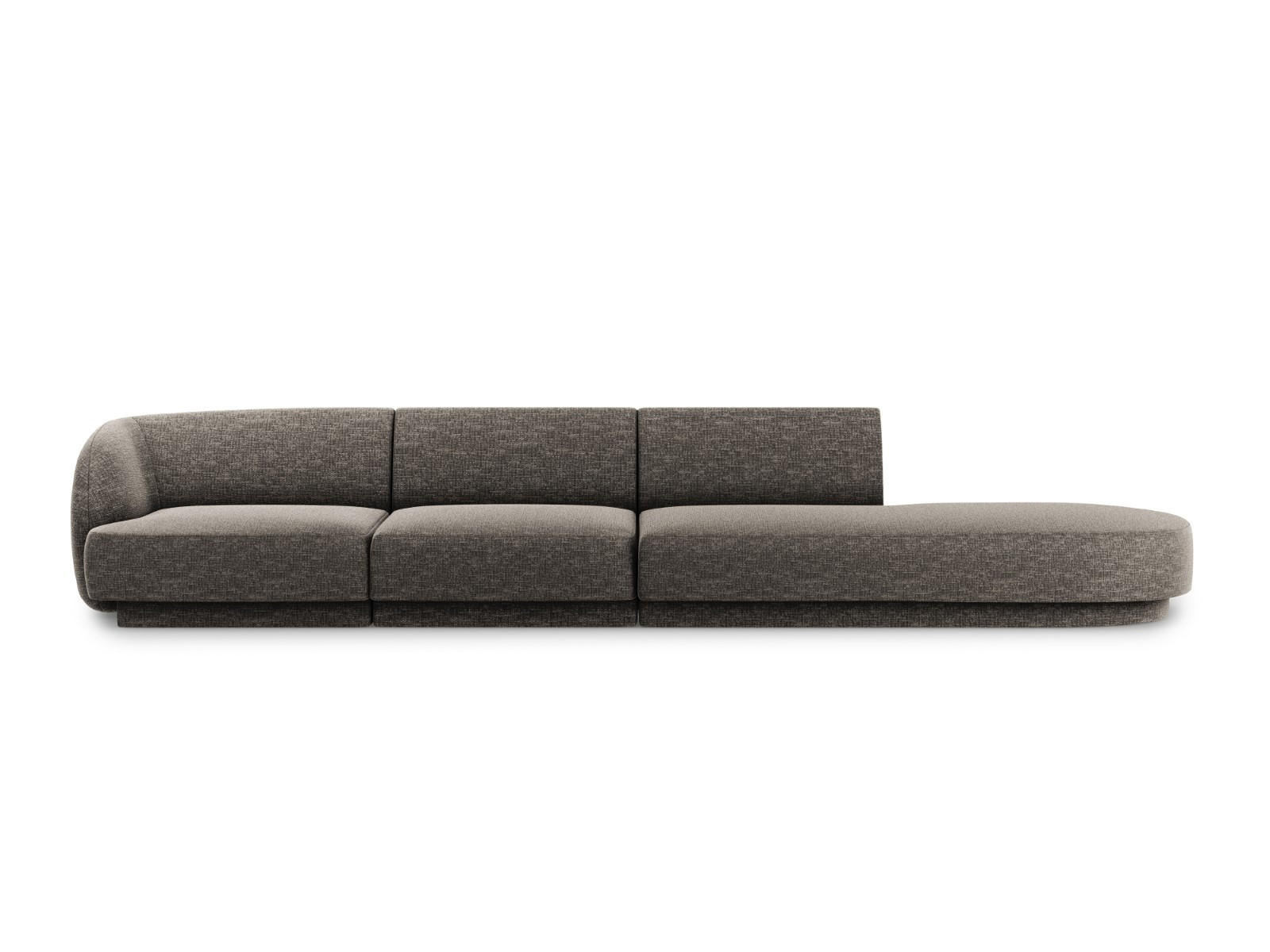 RECHTES-SOFA Miley aus Chenille-Stoff grau 4 Sitzplätze - Grau, Textil (90/70/323cm) - Micadoni