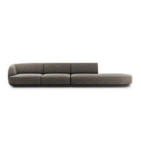 RECHTES-SOFA Miley aus Chenille-Stoff grau 4 Sitzplätze - Grau, Textil (90/70/323cm) - Micadoni