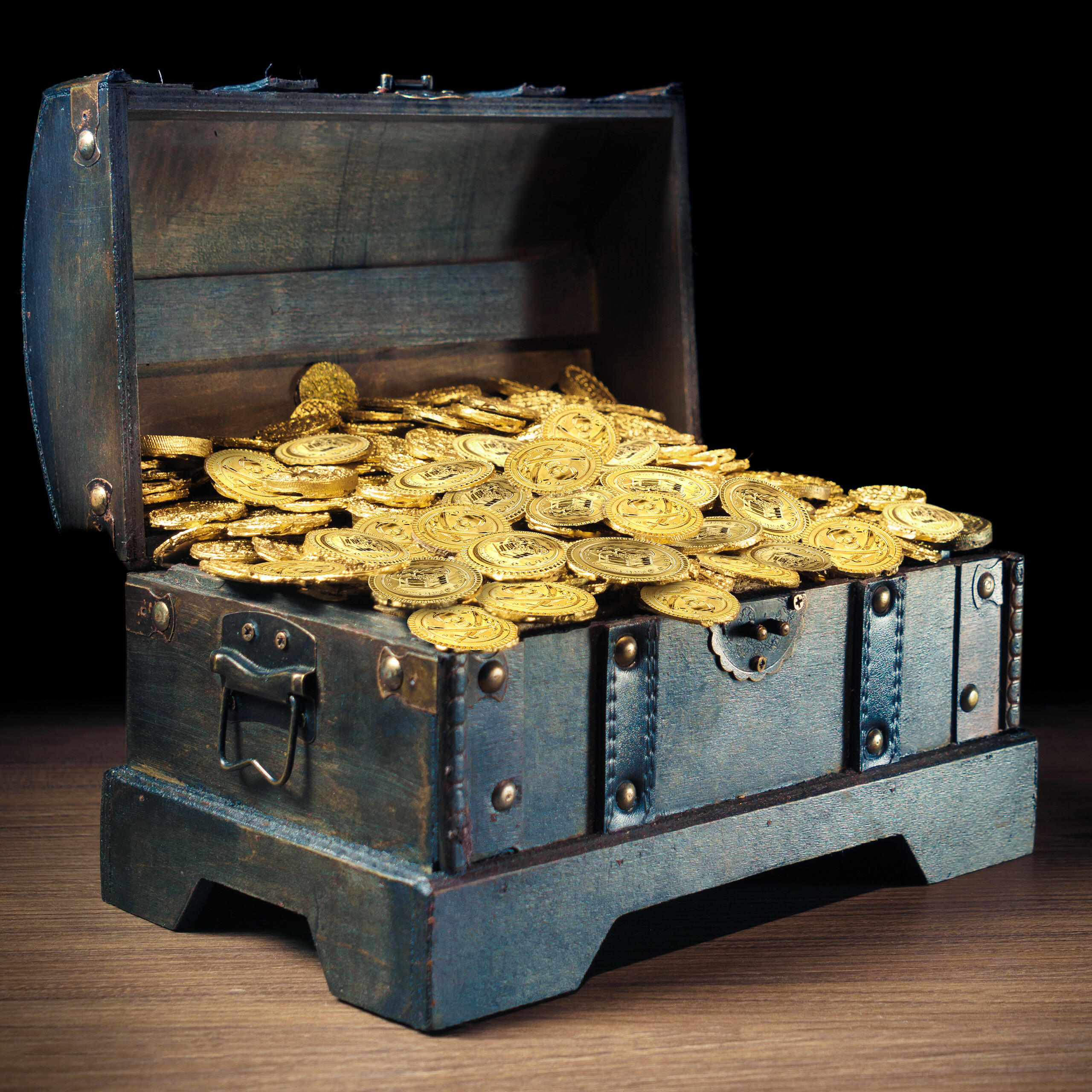 48xGOLDMÜNZEN - Goldfarben, Kunststoff (3.5/3.5/0.2cm) - Relaxdays