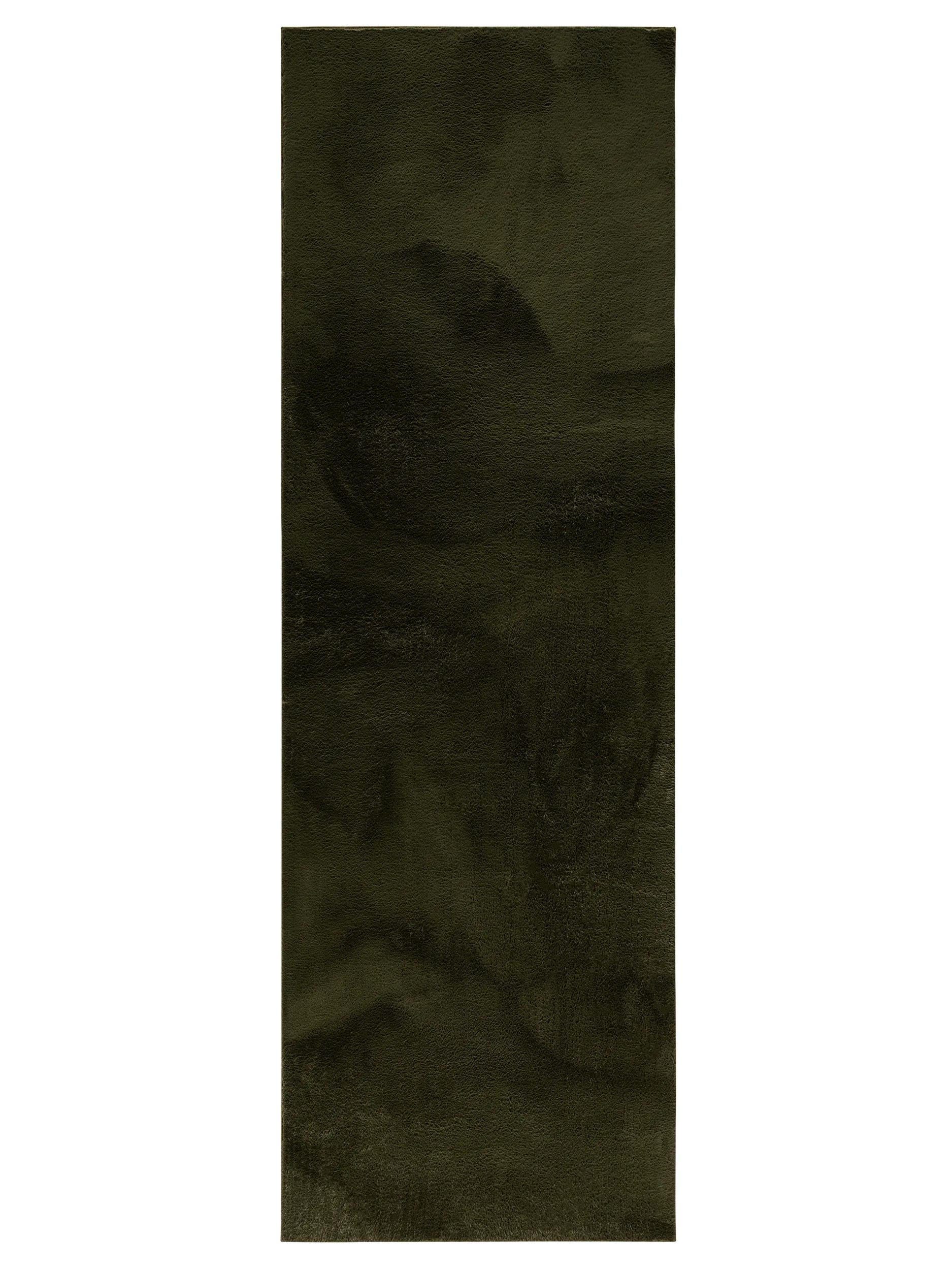 KUNSTFELLLÄUFER Furry Olivgrün 70/200 cm - Olivgrün, Kunststoff/Textil (70/200cm) - benuta