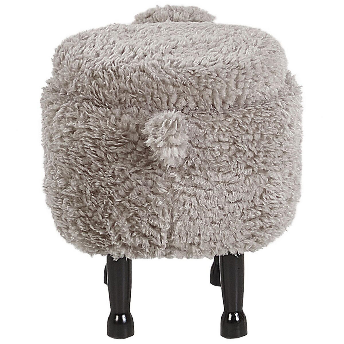 TIERHOCKER Sheep 35/55/40 cm - Grau, Kunststoff/Textil (55/40/35cm) - Beliani