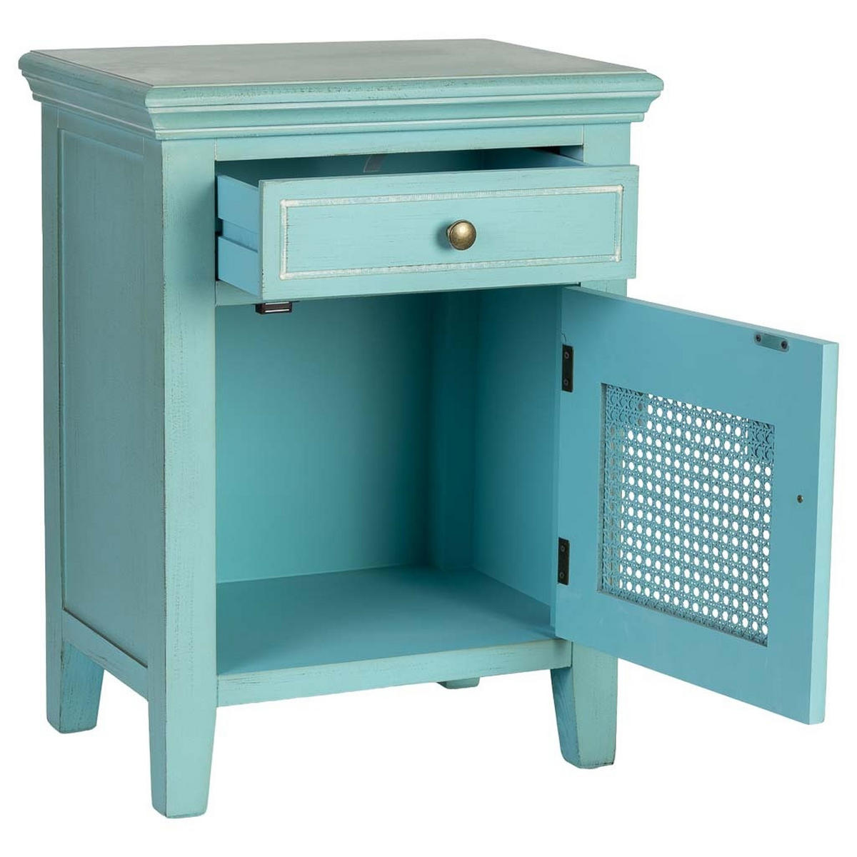 NACHTTISCH aus Holz, 50x36x67cm - Grün, Holz (50/66.5/36cm) - Wanderlust