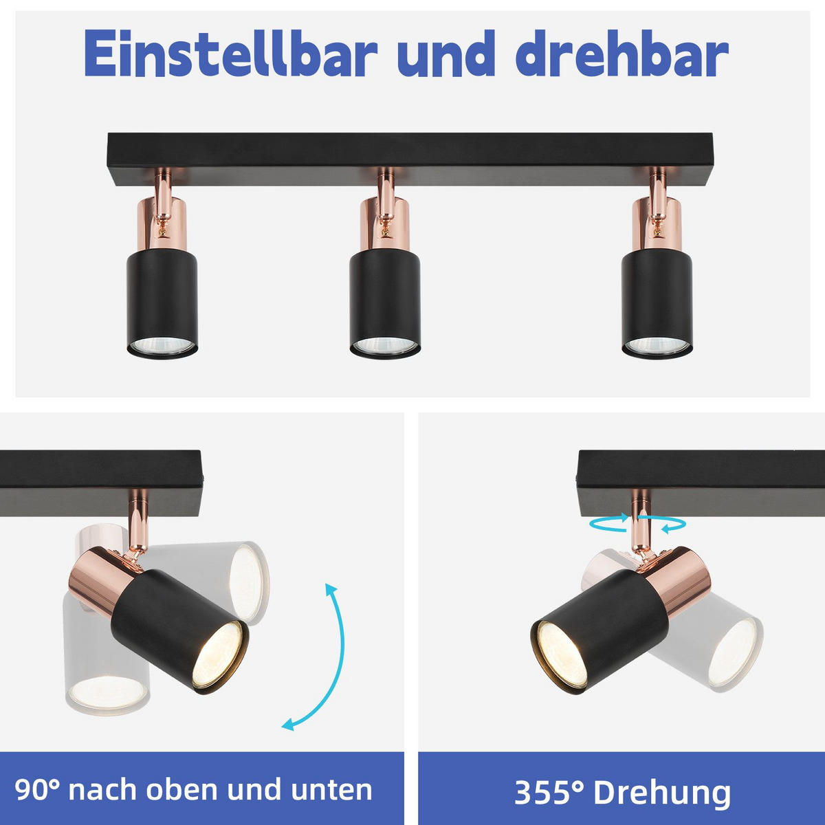 STRAHLER Altena 3-flammig 38/14/12 cm - Schwarz, Metall (38/14/12cm) - Nettlife