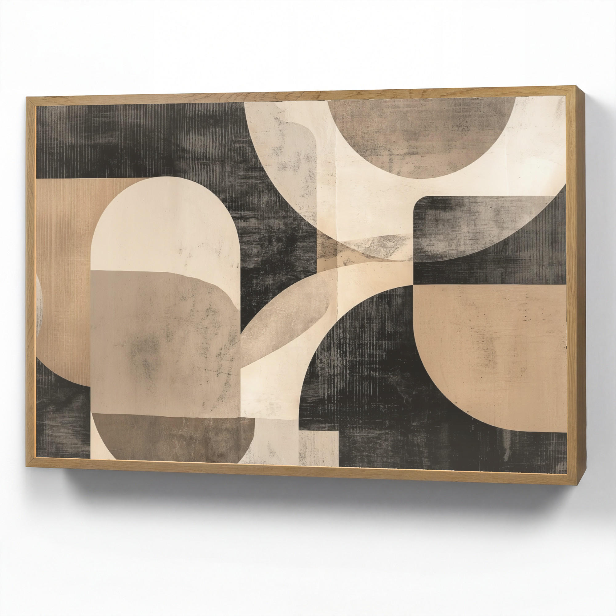 WANDLEUCHTE MIT AKKU Abstrakt - Formen - Modern - Beige 90x60 cm - Grau, Holzwerkstoff (90/60/8cm) - OnlyWow