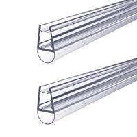 DUSCHDICHTUNG 2 Stück 60 cm für Duschtüren 4–6 mm transparent zuschneidbar - Transparent, Kunststoff (60/1.8cm) - S'AFIELINA