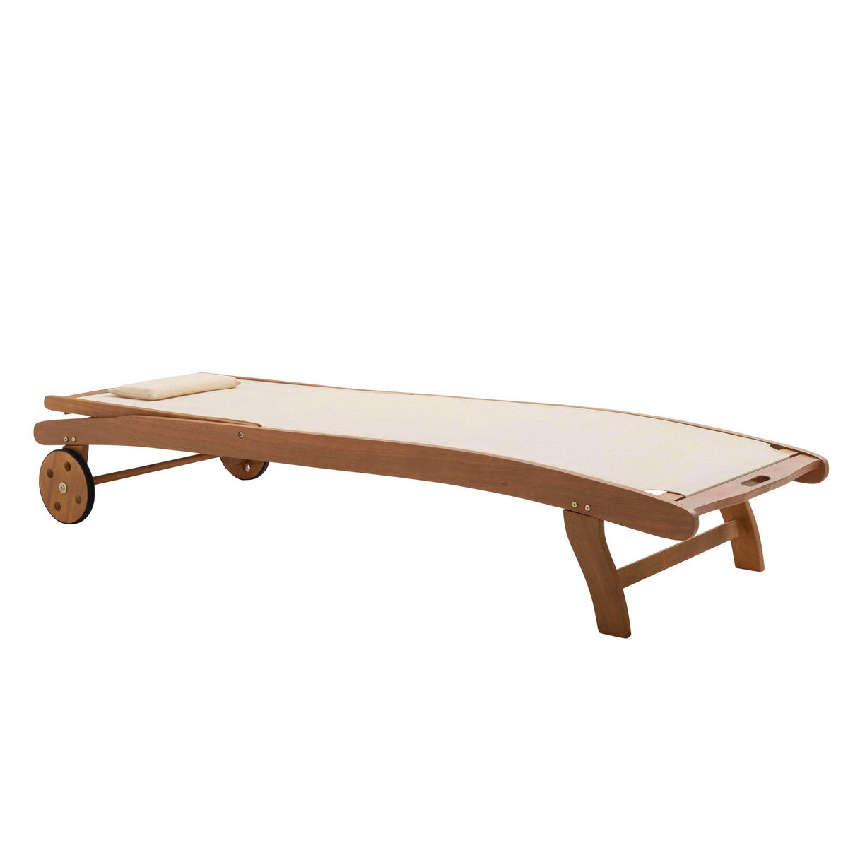 SONNENLIEGE 2-tlg., Weiß - Weiß, Holz (69/37/196cm) - Oviala